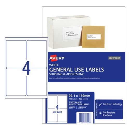 Label Avery DL04 General Use Box 100 L7169GU